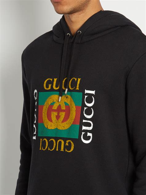 gucci hoodie black with gold|black Gucci hoodie men.